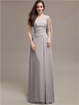 Chiffon A-line One-Shoulder Sleeveless Floor-Length Bridesmaid Dresses