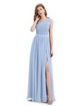 One-Shoulder A-line Top Lace Floor-Length Bridesmaid Dresses