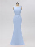 Sleeveless Mermaid Bateau Floor Length Bridesmaid Dresses