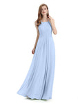 A-line Chiffon Floor-Length Long Bridesmaid Dresses