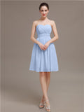 Sweetheart Chiffon A-line Short Bridesmaid Dresses