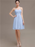 Sweetheart Pleats Chiffon Short Bridesmaid Dresses