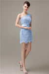 Charming Lace One-shoulder Short Bridesmaid Dresses