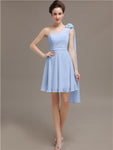 One Shoulder Chiffon Short Bridesmaid Dresses