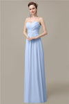 Simple A-line Chiffon Sweetheart Floor-Length Long Bridesmaid Dresses.