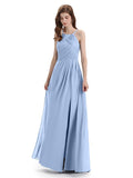 Charming Halter Side Slit Floor Lenght Bridesmaid Dresses