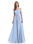 A-line Off-The-Shoulder Sweetheart Floor Length Bridesmaid Dresses