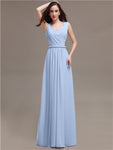 Honest A-line Chiffon Long Bridesmaid Dresses