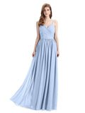 Elegant Spaghetti Straps A-line Chiffion Floor-Length Bridesmaid Dresses