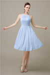 Halter  A-line Knee-Length Chiffon Bridesmaid Dresses