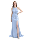 V-neck Sleeveless Split Side Floor-Length Bridesmaid Dresses