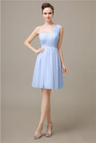 Elegant One-shoulder A-line Knee-Length Bridesmaid Dresses