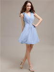 V-Neck Short A-Line Knee length Bridesmaid Dresses