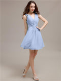 V-Neck Short A-Line Knee length Bridesmaid Dresses