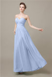 Pretty Strapless Chiffon A-line Floor-Length Bridesmaid Dresses