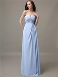 Elegant Sweetheart Chiffon A-line Long Bridesmaid Dresses