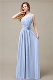 Pretty A-line Chiffon Hatler Floor-Length Bridesmaid Dresses