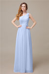 One-Shoulder A-line Chiffon Elegant Floor-Length Bridesmaid Dresses