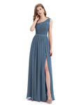 One-Shoulder A-line Top Lace Floor-Length Bridesmaid Dresses