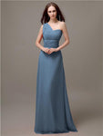 Unique One-shoulder Sleeveless A-line Floor-Length Bridesmaid Dresses