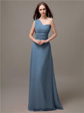 Unique One-shoulder Sleeveless A-line Floor-Length Bridesmaid Dresses