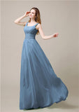 Shoulder Strap A-line Chiffon Elegant Floor-Length Bridesmaid Dresses