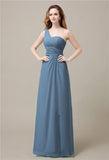 One-Shoulder A-line Sleeveless Floor-Length Bridesmaid Dresses