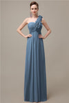 Simple A-line One-Shoulder Floor-Length Chiffon Bridesmaid Dresses