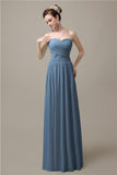 Sweetheart A-line Simple Chiffon Floor-Length Long Bridesmaid Dresses