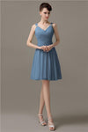 Chiffon Sexy V-neck A-line Knee-Length Bridesmaid Dresses