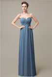 Simple A-line Sweetheart Chiffon Floor-Length Long Bridesmaid Dresses