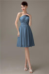 Simple A-line Chiffon One Shoulder Short Bridesmaid Dresses