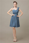 Popular One-shoulder Sweetheart Knee-Length Bridesmaid Dresses