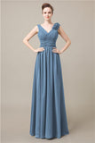 Elegant V-neck Flower A-line Floor-Length Bridesmaid Dresses