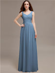 Chiffon Shoulder Strap A-line Floor-Length Bridesmaid Dresses