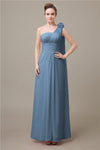 One Shoulder Chiffon A-line Floor-Length Bridesmaid Dresses