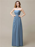 Elegant A-line Chiffon Sweetheart Floor-Length Bridesmaid Dresses