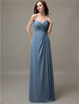 Elegant Sweetheart Chiffon A-line Long Bridesmaid Dresses