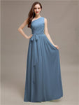 A-line One-shoulder Long Bridesmaid Dresses