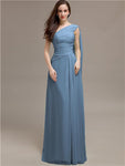 Chiffon A-line One-Shoulder Sleeveless Floor-Length Bridesmaid Dresses