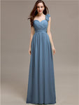 A-line One-Shoulder With Flowers Floor-Length Bridesmaid Dresses