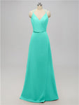 A-line V Neck Floor Length Bridesmaid Dresses