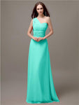 Unique One-shoulder Sleeveless A-line Floor-Length Bridesmaid Dresses