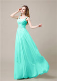 Shoulder Strap A-line Chiffon Elegant Floor-Length Bridesmaid Dresses