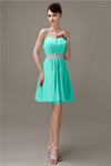 Spaghetti Straps Sweetheart A-line Chiffon Appliques Bridesmaid Dresses