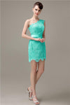 Charming Lace One-shoulder Short Bridesmaid Dresses