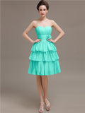 Sweetheart Pleats A-line Short Bridesmaid Dresses