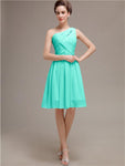 Pretty One-shoulder A-line Knee-Length Bridesmaid Dresses