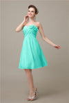 A-line Chiffon Sweetheart Knee-Length Short Bridesmaid Dresses