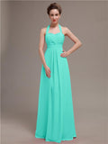 Elegant Sweetheart Halter Long Bridesmaid Dresses